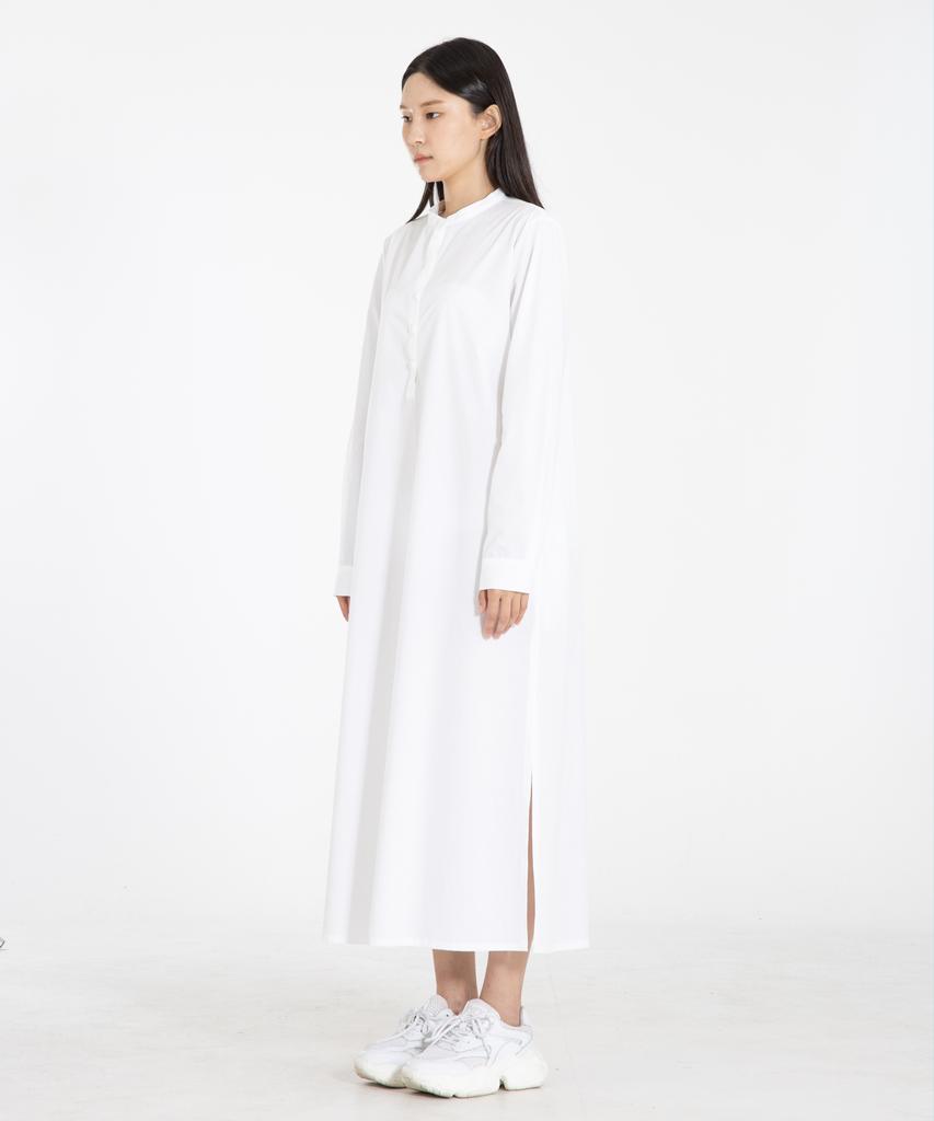 Row To Row Wrd036 Washed Fine Cotton Long Shirt Dress (White)