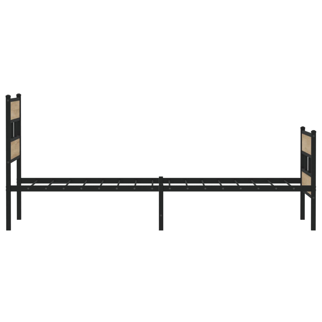 vidaXL Metallbett ohne Matratze Sonoma-Eiche 90x190 cm