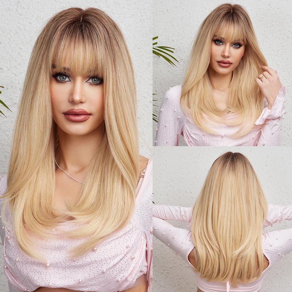 Длинные объемные волнистые синтетические парики, черный, фиолетовый, розовый, омбре, светло-персиковый розовый парик для женщин, повседневная вечеринка, косплей, термостойкий