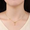 S925 Silver Fashion Star Moon Double Chain Drop Pendant Moon Octagram Zircon Fringe Necklace