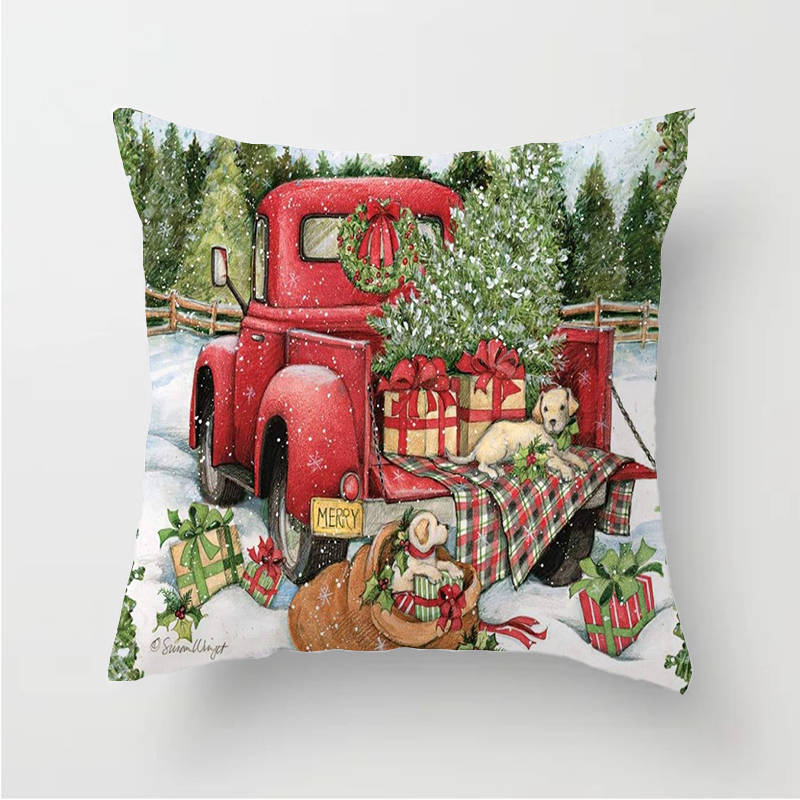 Чехол для подушки с рисунком рождественской елки из полиэстера, наволочка для дивана, декоративная наволочка для дома 45X45 см Fundas De Cojin
