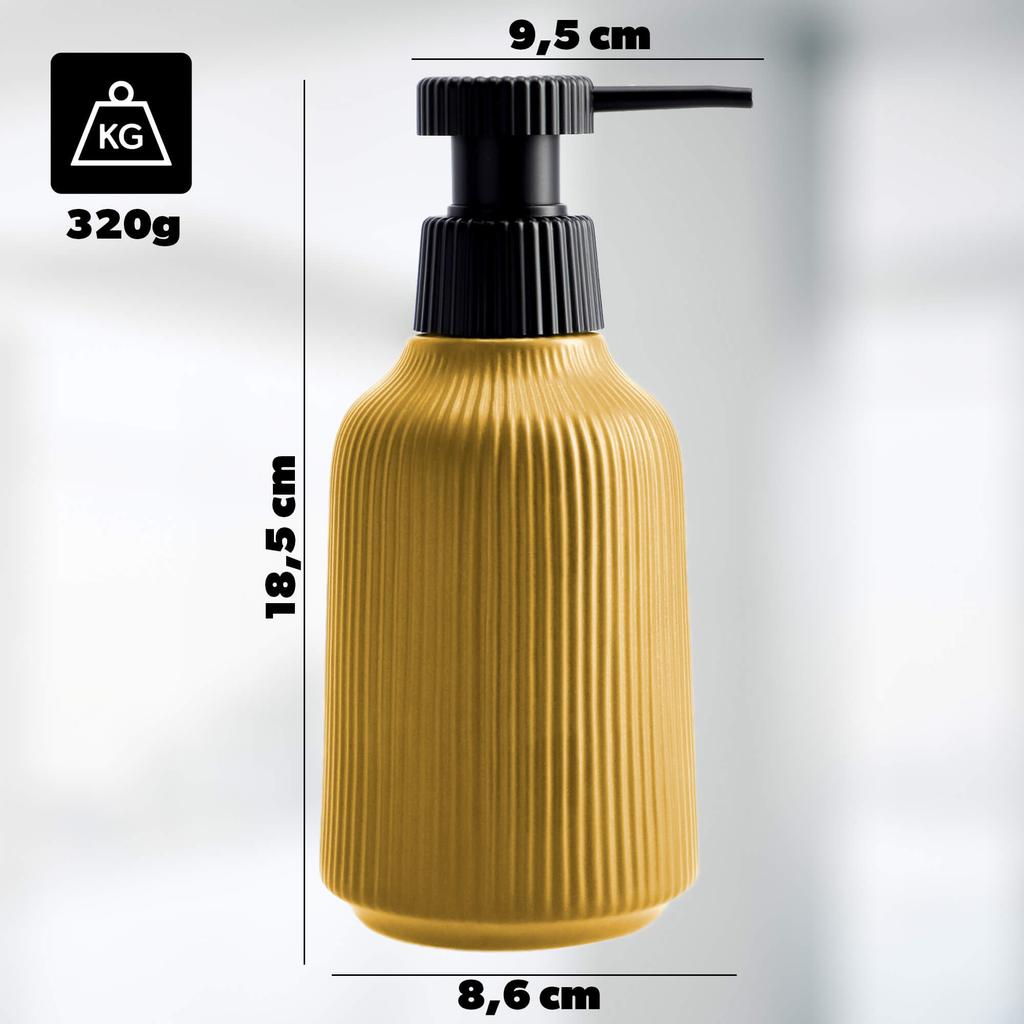 KADAX Komplet Łazienkowy 3W1 Zestaw Dozownik Mydło Kubek Łazienkowy Szczotka WC