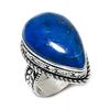 Натуральный Лазурит Драгоценный Камень 925 Стерлинговое Серебро Ювелирное Кольцо Размер 9.5 z9C03