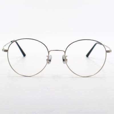 Aloeyewear [ALO BASIC] AL8204 1111G Полуоверсайз Круглые Металлические Очки Серебристого Цвета с Пескоструйной Обработкой