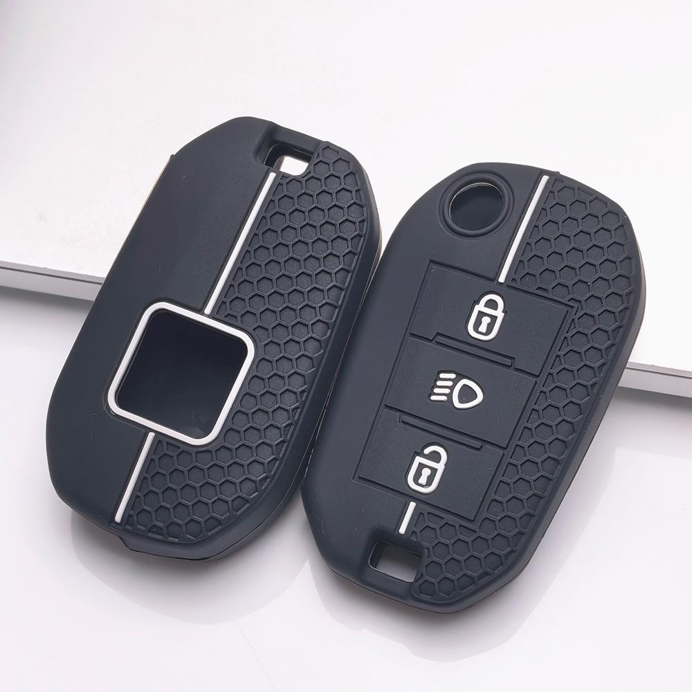 Key Fob Cover for Peugeot 3008 308 208 508 C4 Picasso Anti-Scratch Surface Shockproof Structure Soft Grip Texture Easy Install Design