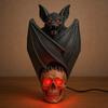 Gothic Bat Skull Wall Lamp 3D Skeleton Design Halloween Night Light Spooky Ambiance Light Horror Gift