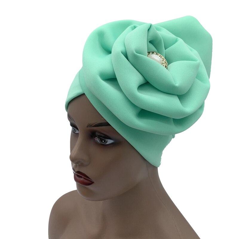 Fashion Women Big Flower Muslim Turban Bonnet Female Beanies Hat Party Headwear Cap