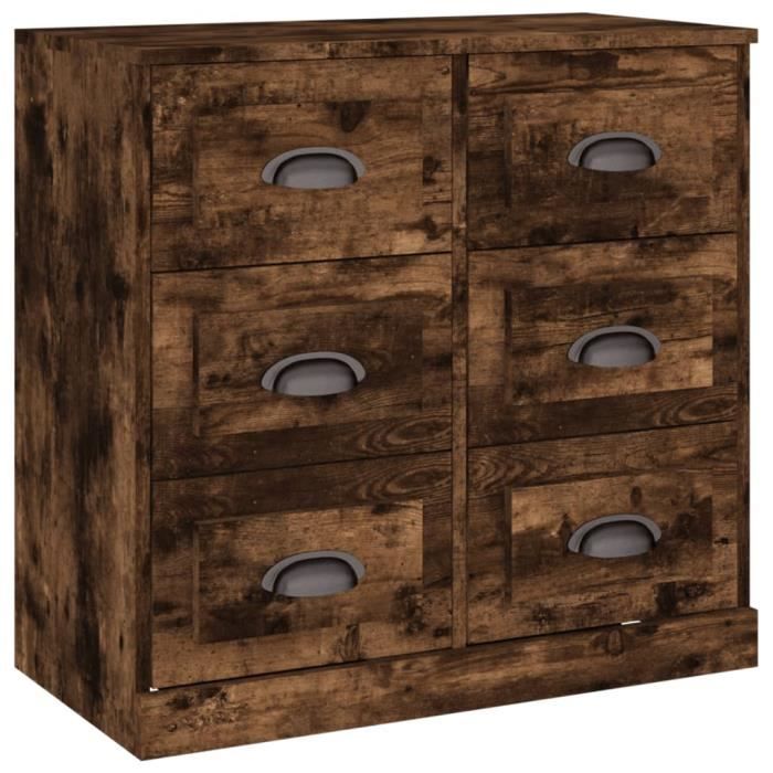 VidaXL Buffet chêne fumé 70x35,5x67,5 cm bois d'ingénierie 816437
