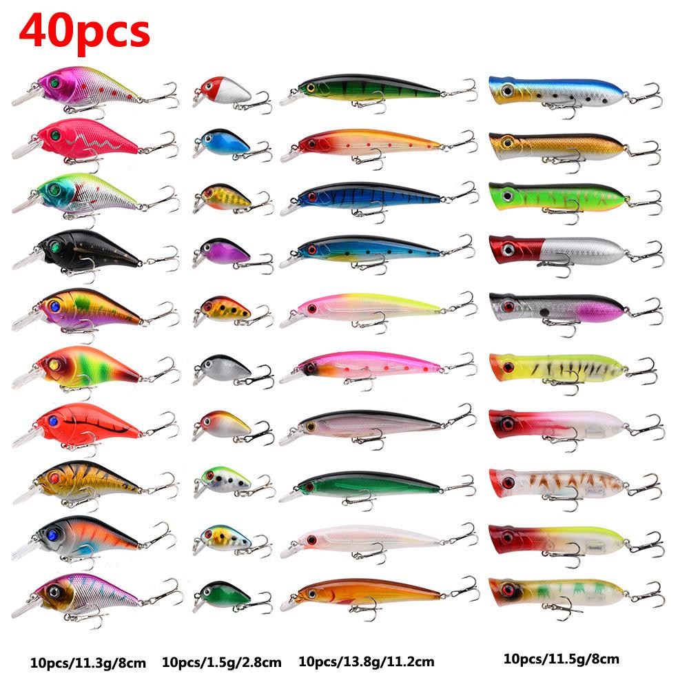 10/17/30/40/64PCS Saltwater Fishing Lure, Saltwater 3D Minnow, Fishing Lure, Swimming Bait Wobbler