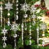 18Pcs Christmas Snowflake Ornaments Hanging Acrylic Crystal Snowflakes Icicle Drop Decorations for Christmas Tree Winter Party Decor