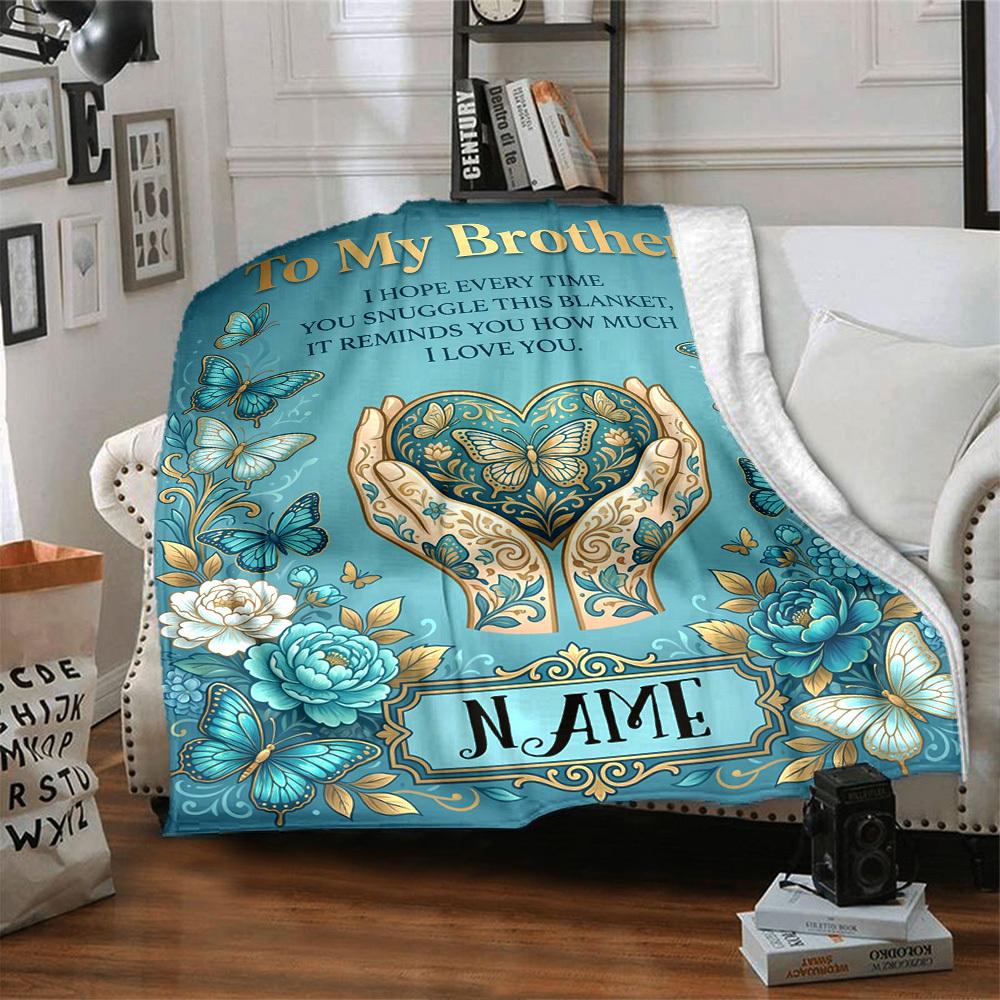 Love Through Butterflies Blanket Blanket Personalized Name Soft Warm And Versatile For Sofa Bed Office And Travel Machine Washable Comfortable In All