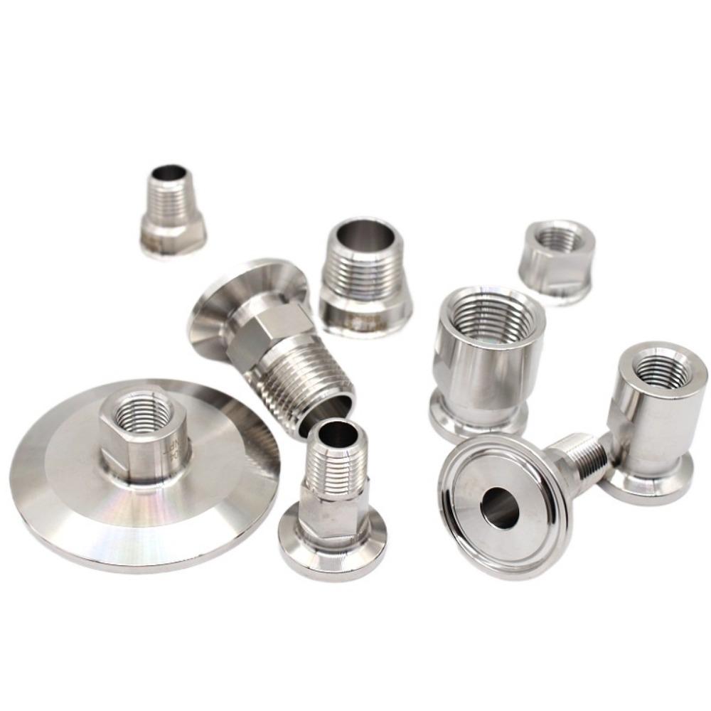 Фрезеровка Противоположного Резьбового Конца 1/4" 3/8" 1/2" 3/4" 1" NPT Наружная 1.5" 2" Tri Clamp Нержавеющая Сталь SUS 304 316 Санитарный Трубопроводный Фитинг Для Пивоварения