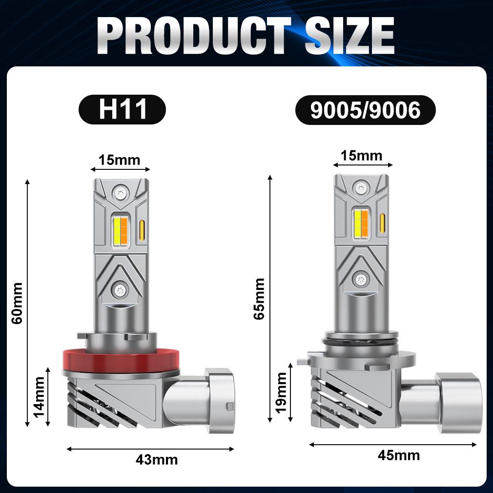 2шт двухцветные светодиодные противотуманные фары H11 H8 H9 H16(Япония) 9006 HB4 9005 HB3 LED CSP Автомобильные DRL Дальние фары 60W 15000LM Автоматические дневные ходовые огни