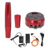 Rotary Tattoo Pen Kit Power Supply Foot Pedal Liner Shader Complete Tattoo Machine Kit Red 100‑240V