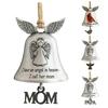 Christmas Bell Ornament Collectible Holiday Angel Wing Bell Engraved Christmas Pendant Memorial Decoration