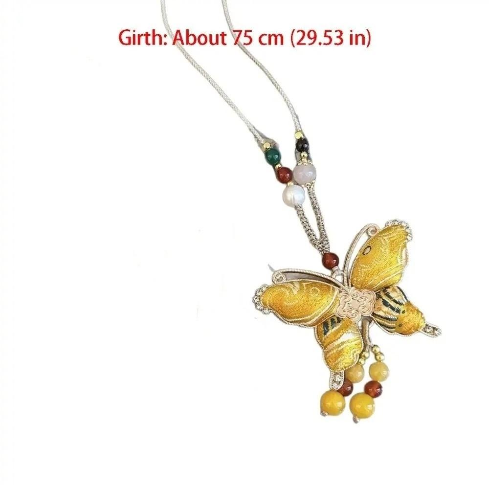 Traditional Tassels Necklace Butterfly Pendant Embroidered Pendant Necklace  Ethnic Fashion