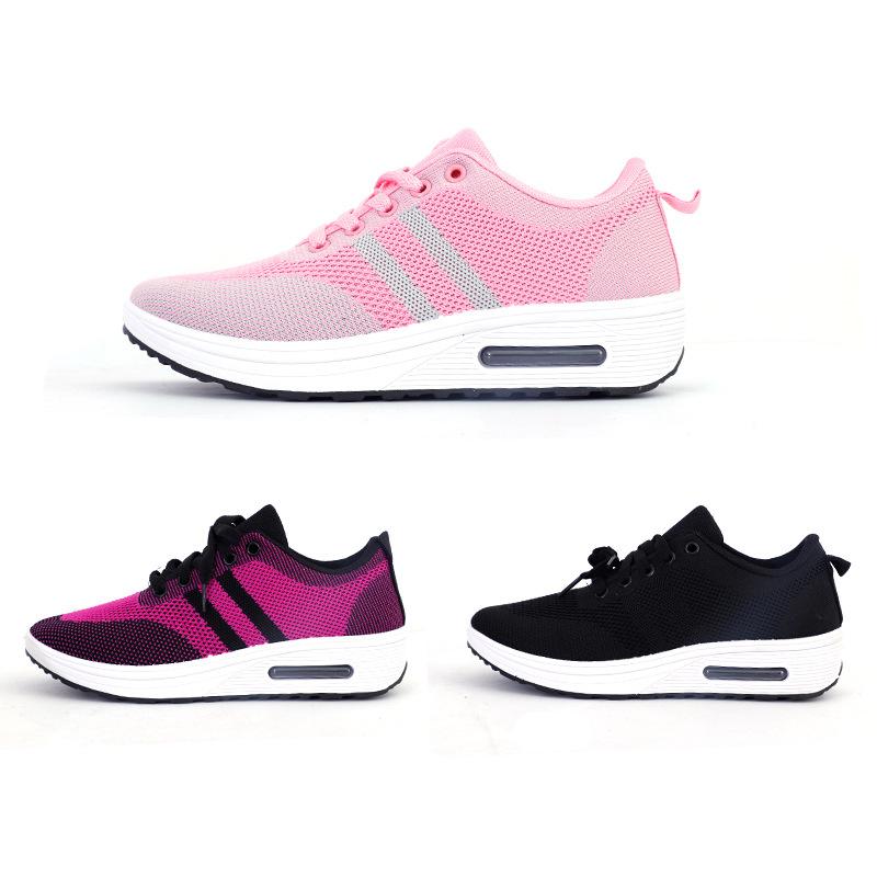 Повседневная обувь Корейская версия платформы Fly Fabric Air Poison Shoes 2025 Весенняя мода Универсальная танцевальная обувь Низкие туфли на шнуровке Rocking Shoes