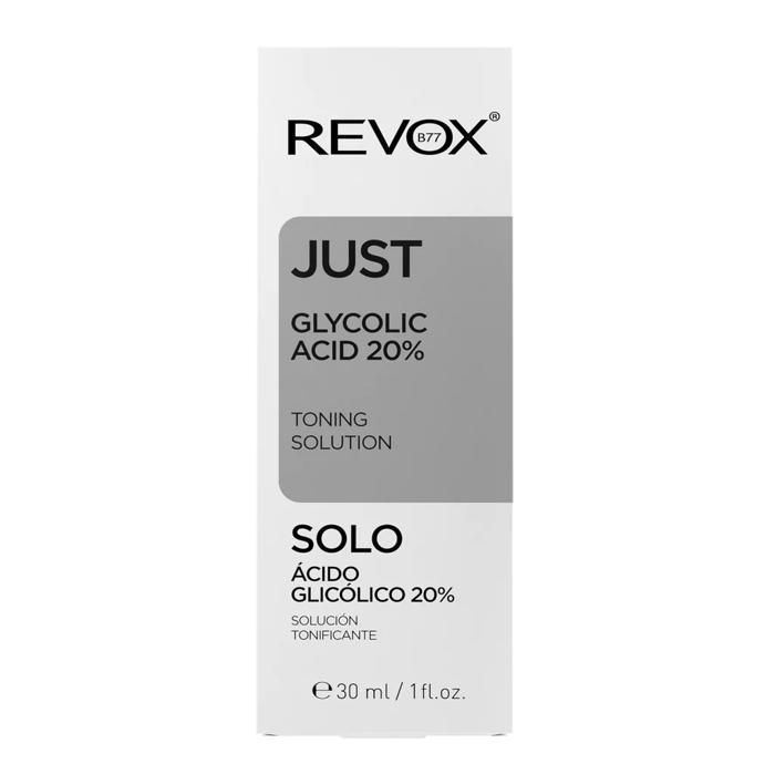 Тонизирующий лосьон - REVOX B77 - JUST ГЛИКОЛЕВАЯ КИСЛОТА 20% - 30 мл - Без спирта - Для всех типов кожи