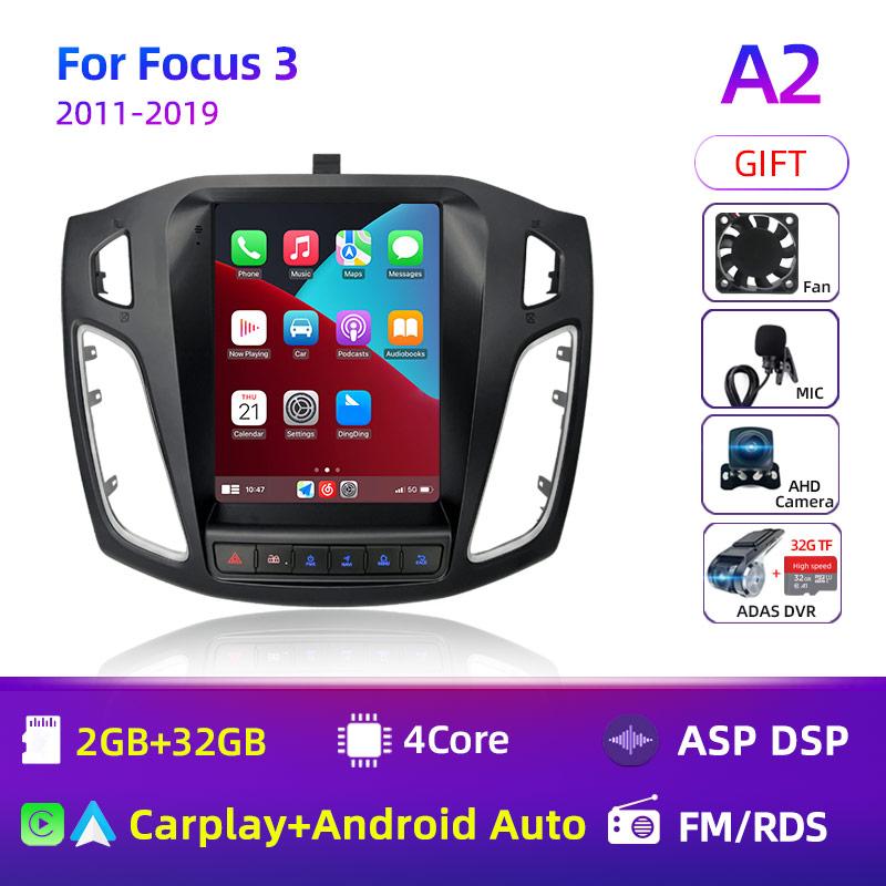 8Core 2 Din Android 12 автомобильный радиоприемник для Ford Focus 3 Mk 3 2011 2012 - 2019 мультимедийный видеоплеер 2Din Carplay Auto Stereo DVD