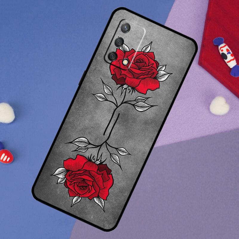 Цветочный чехол с розой для Oppo A17 A60 A40 A80 A16 A76 A96 A98 A58 A78 A18 A38 A57 A74 A54 A94 A15 A5 A6 Pro