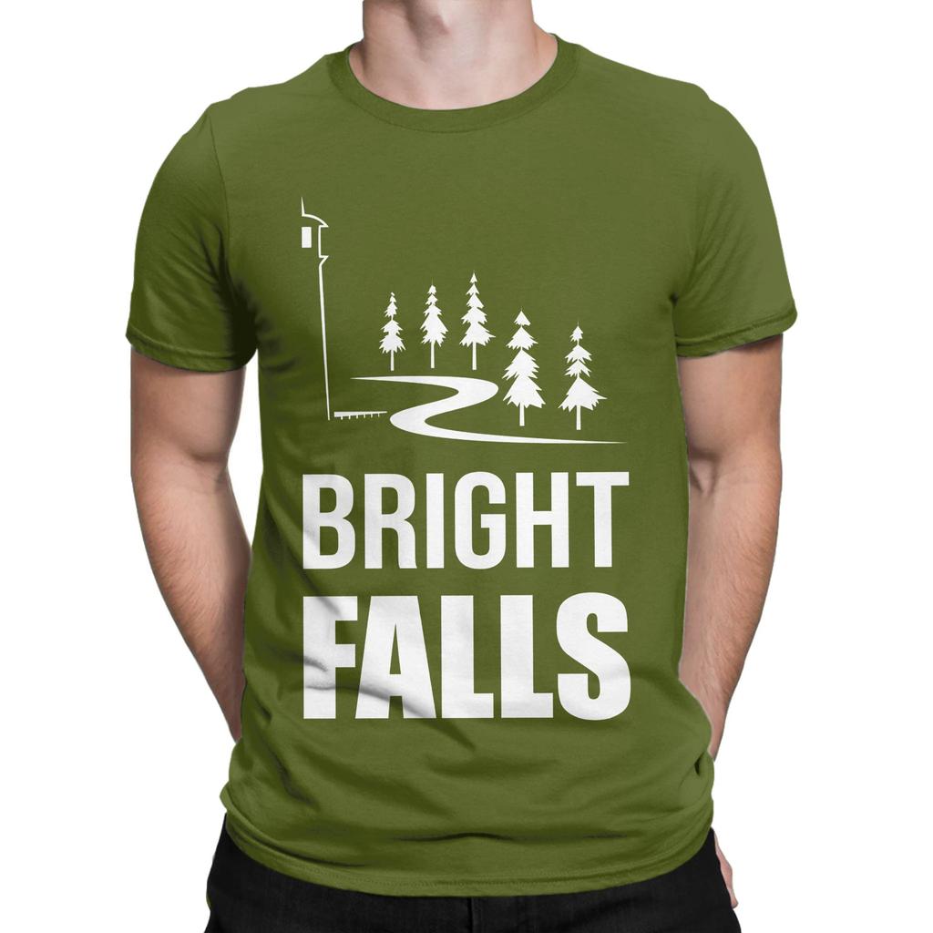 Bright Falls Awake Logo Novelty 100 Cotton TShirt Alan Wake 2 Tops Tees For Unisex