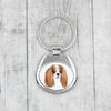 Cavalier King Charles Spaniel - Geometric Keychain with a Photo and the Inscription Art-Dog