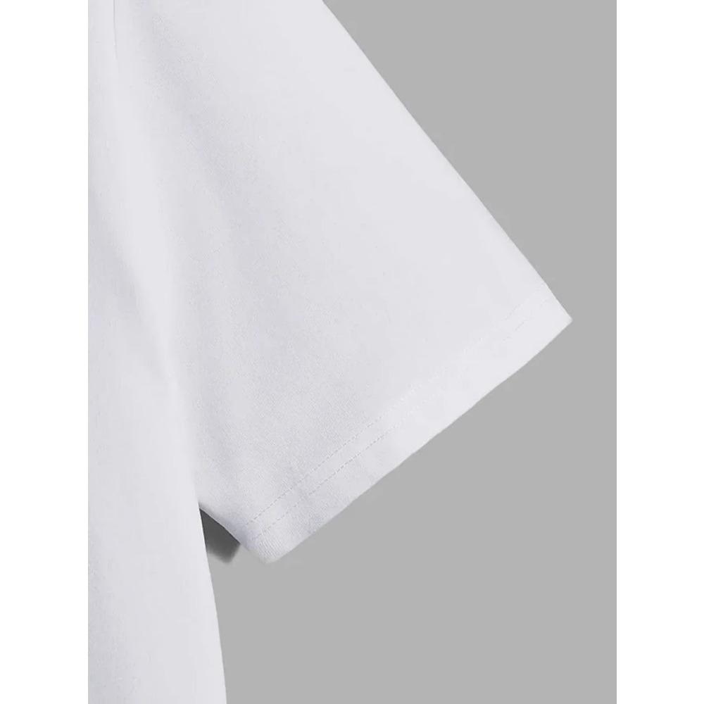 Мужская повседневная футболка с коротким рукавом и круглым вырезом с принтом льва