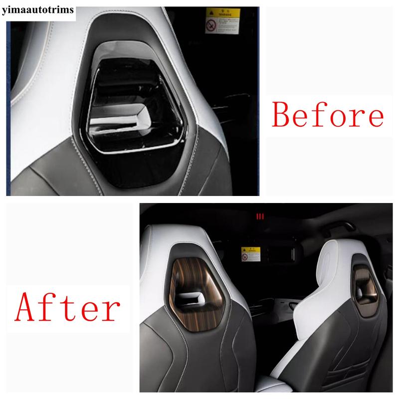 Car Seat Head Pillow Headrest Adjust Button Sequ Decoration Cover Trim For BYD Seal EV 2024 Wood Grain Accessories