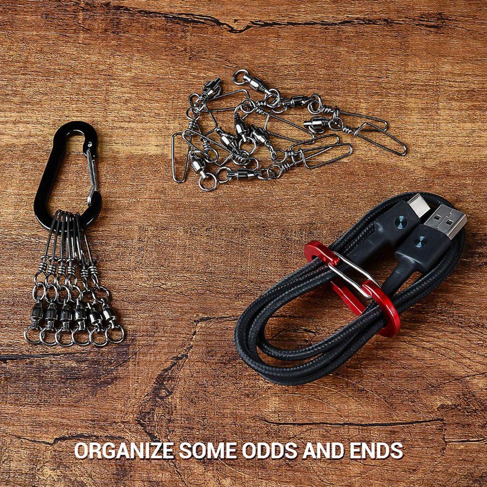 5pcs Multi-Use Aluminum Alloy Outdoor Backpack Fishing Hook Snap Clip Lock Buckle Keychain