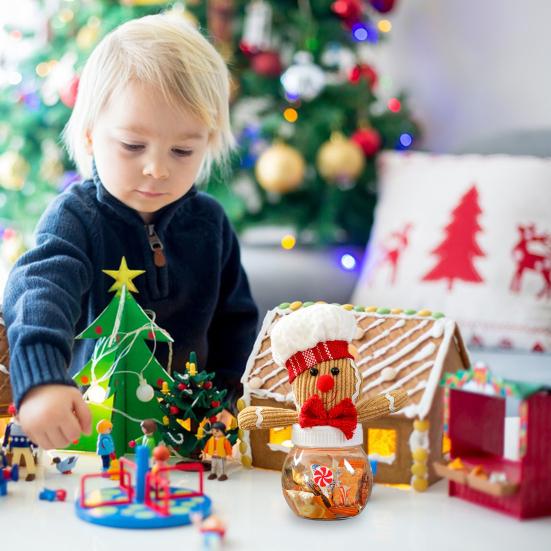 Пластиковые банки для конфет в виде пряников, симпатичные рождественские конфеты в коробке, многоразовые праздничные