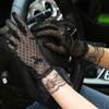 Летние Короткие Кружевные Банты Черно-Белые Солнцезащитные Свадебные Перчатки Тюлевые Варежки Сетчатые Перчатки Кружевные Перчатки