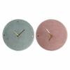 Horloge Murale - Rose Et Vert - 40,5 Cm - Design Contemporain - 2 Unités