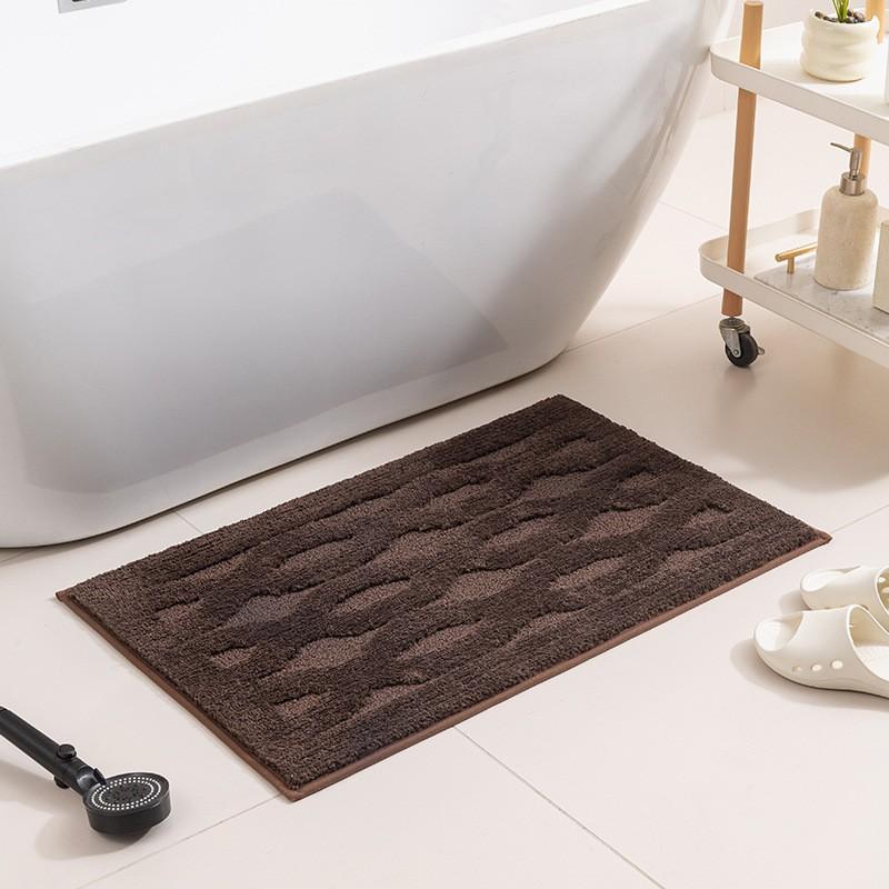 Absorbent Bathroom Mat With Non-Slip TPR Backing Thick Microfiber Floor Rug Shower Entryway Kitchen Stripe 50x80cm