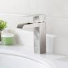 Black/Nickel  Bathroom Waterfall Basin Faucet 304 Stainless Steel Deck Mount Single Handle Hot Cold Mixer Tap Single Handle