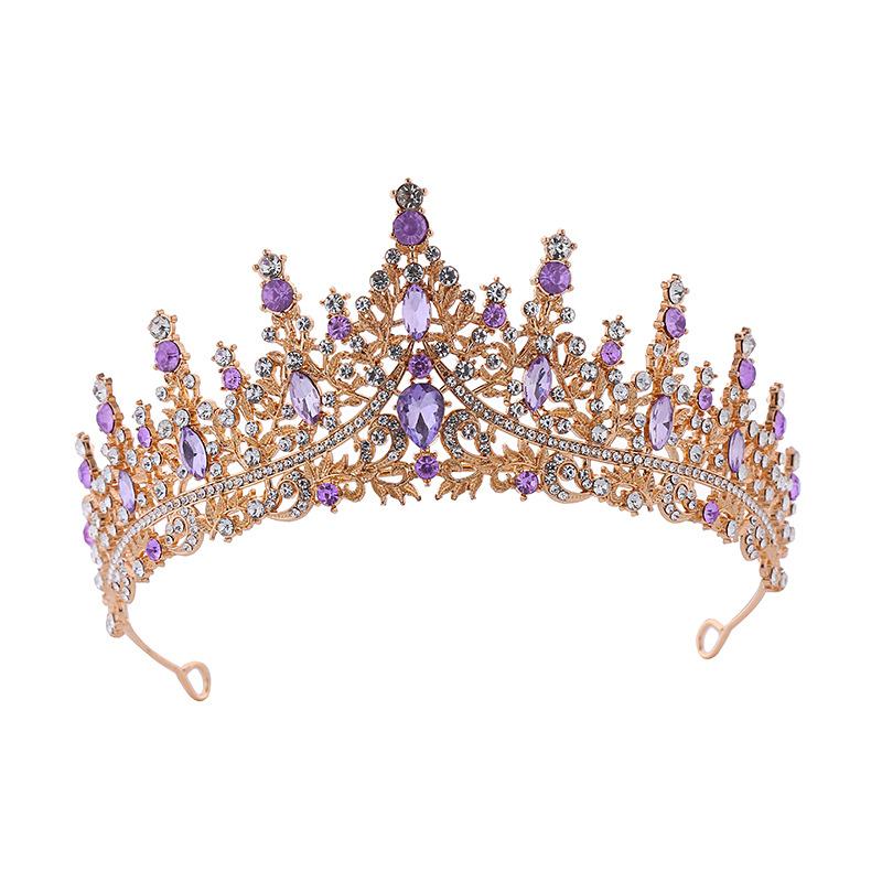Свадебный головной убор с короной, аксессуары для волос из сплава, повязка на голову ручной работы со стразами, корона на день рождения, вечерние свадебные аксессуары