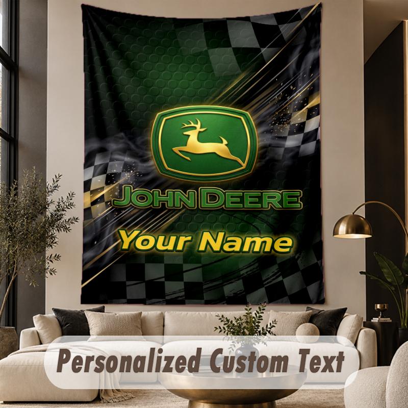 Custom Text Tapestry John Deere Print Wall Tapestry Indoor Living Room Wall Decor