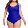 Women's Fashion One-Piece Plus Size Solid Colour Swimming Costume With Chest Pad And No Steel Bra