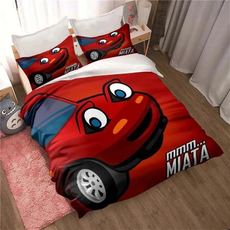 Miata MX-5 NA Racing Cartoon Jdm Car Drift Bedding Set,Duvet Cover Bed Set Quilt Cover,King Queen Twin Size Boys Girls Adults