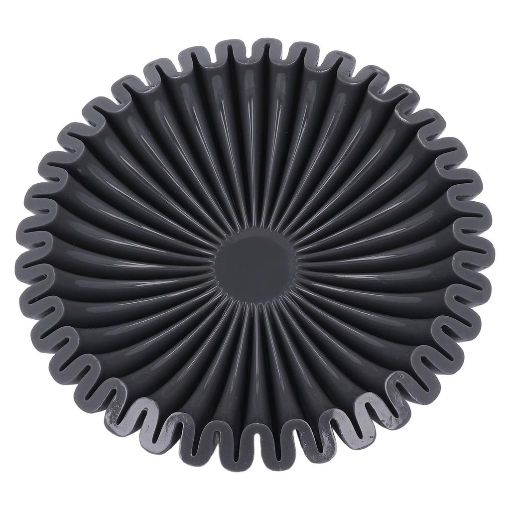 Black Bowl Resin Decorative Modern Grooved Fruit Bowl Centerpiece for Kitchen Counter Home Decor Gift