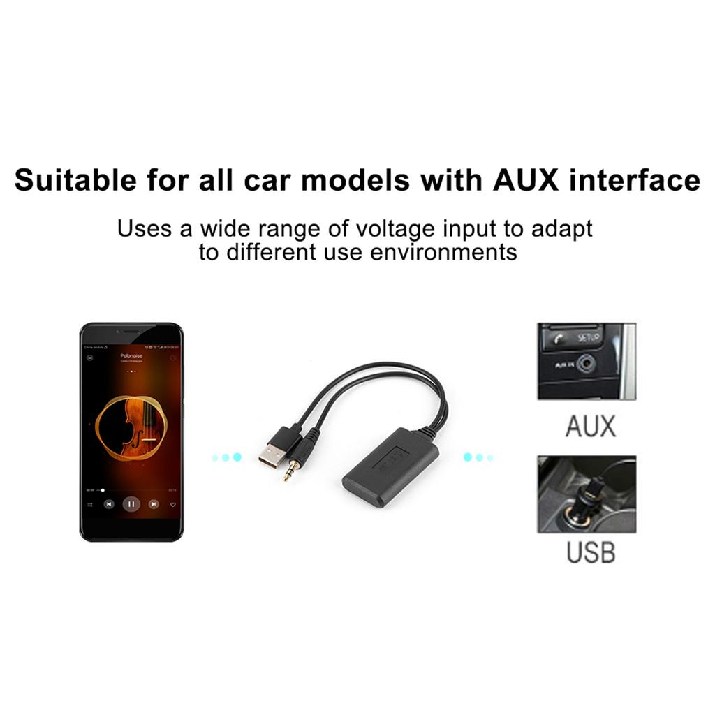 3.5mm0.14in Car AUX Audio Cable Wireless Bluetooth Receiver Adapter HIFI Stereo Music Auto