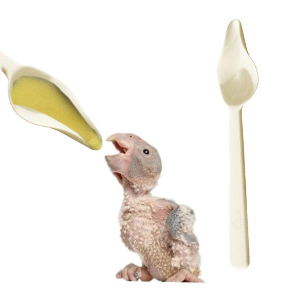 Long Handle Bird Feeding Spoon Heat-resisting Bird Food Water Spoon Chicks Spoon  for Feeding