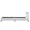 Angel - Solide et Confortable Lit 90x200 avec Sommier Tte de Lit avec Eclairage LED Couleur BLANC Pieds en 10