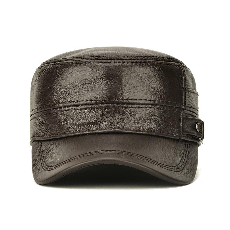 Northwood Зимние теплые мужские кепки из натуральной кожи с плоским верхом и защитой ушей, повседневные кожаные кепки с плоским верхом для активного отдыха на природе, кепки дальнобойщиков