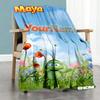 Biene Maja Personalized Name Blanket Cozy Customizable Blanket Warmthful Decor Great for Livingroom Nap Office Chair Four Seasons Universal
