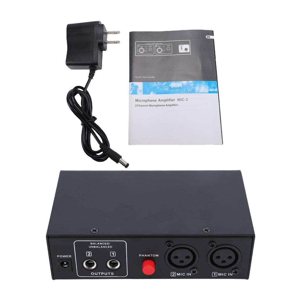 2-канальный микрофонный предусилитель Микрофонный предусилитель Входы XLR Фантомное питание Металлический корпус для записи Живых выступлений США