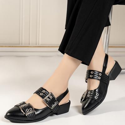 Модные женские сандалии Черные металлические сандалии на плоской подошве Женские сандалии с острым носком Роскошный дизайнерский летний мягкий обувь для женщин Sandalias De Mujer