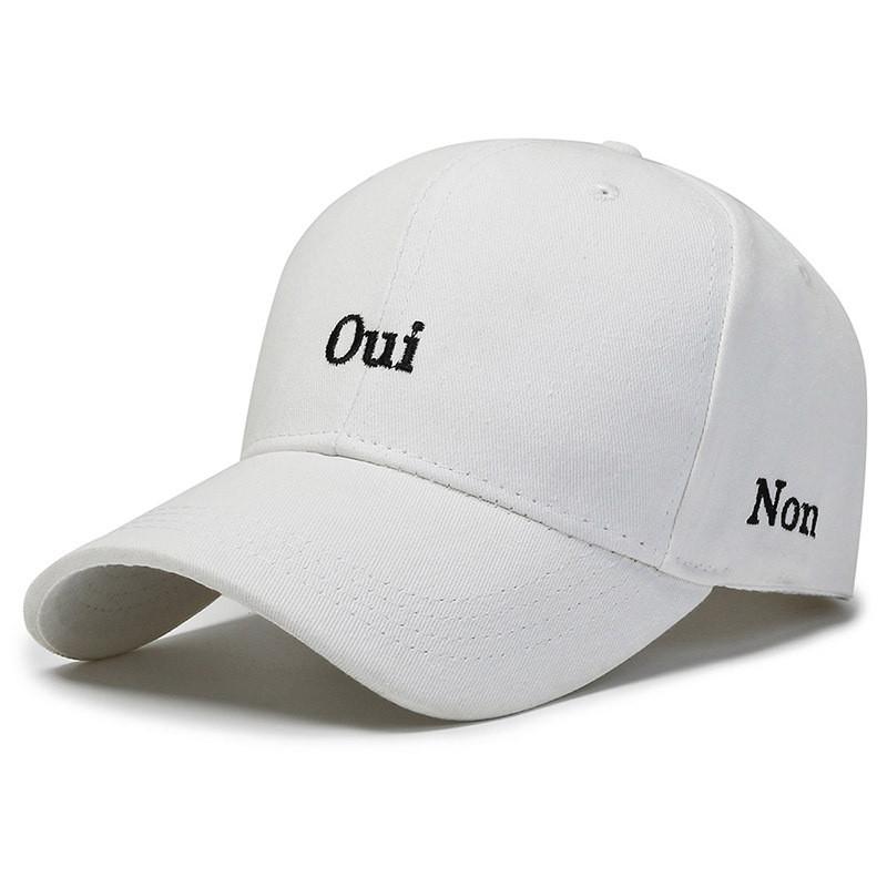 Embroidery Oui Letters Non Duck Cap Girl Spring Autumn Outdoor Sports Running