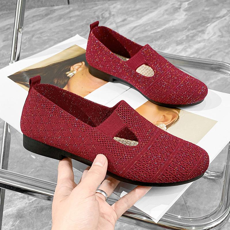 Женские туфли на плоской подошве, складные лоферы без шнуровки, женские туфли на одинарной платформе с квадратным носком, модная повседневная обувь для мам для мам, женская обувь