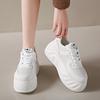 Fashion 7CM Women Leather Chunky Sneakers Spring Autumn Platform Casual Shoes Lace-up Breathable Sports Shoes Woman Vulcanized Shoes