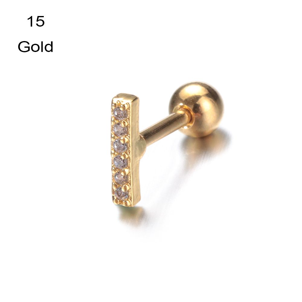 Серьги-гвоздики для пирсинга ушей Moon Heart Cartilage Helix Tragus Silver Gold Color CZ Украшения для тела